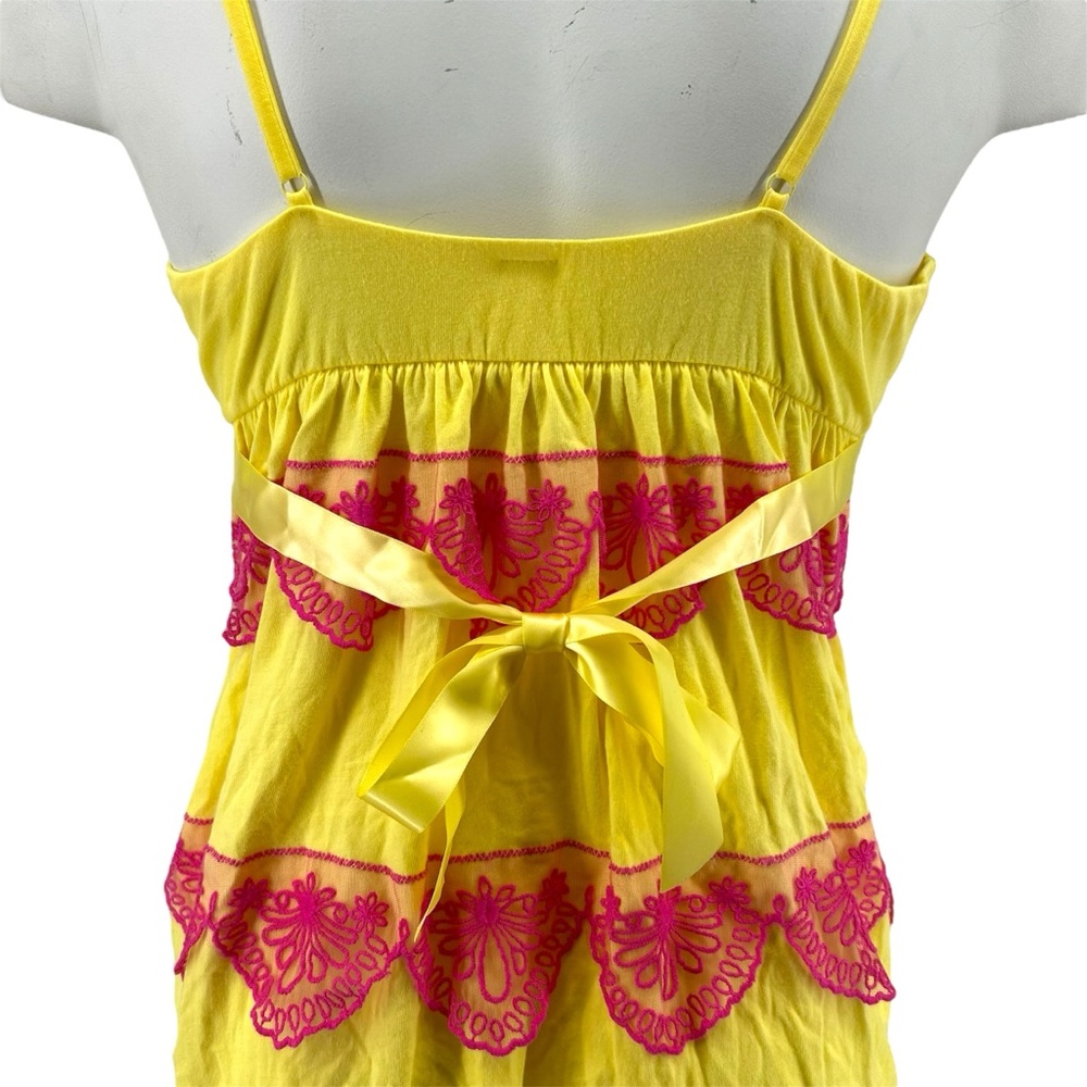 NEW SAMPLE Victoria’s Secret Eyelet Lace Tiered Yellow Sunshine Babydoll Small - Picture 7 of 10